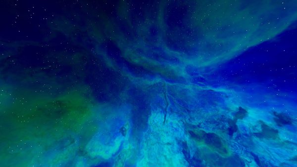A mesmerizing view of a colorful cosmic nebula with sparkling stars in the night sky. Espace 4K