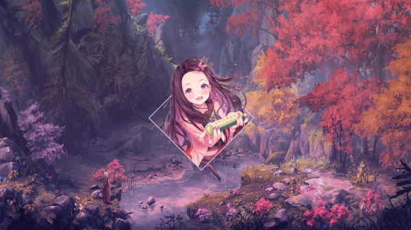 Anime, anime girls, Kamado Nezuko Manga 4K