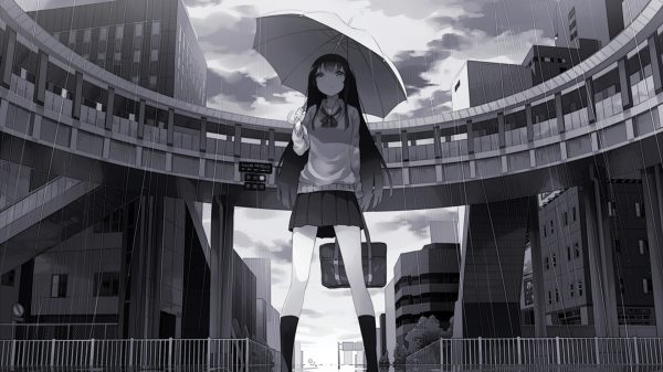 Anime girls, anime, umbrella Anime 4K