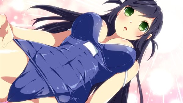 Anime girls, ecchi, one-piece swimsuit Anime 4K