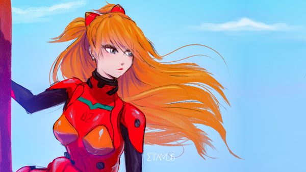 Anime girls, Neon Genesis Evangelion, redhead Manga 4K