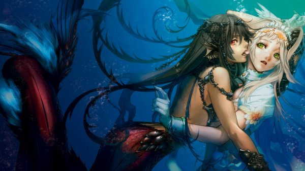 Anime girls, siren, lesbians Anime Girls 4K