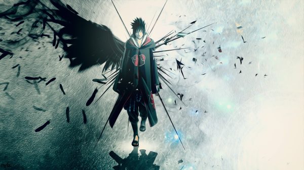 Artwork, anime, Uchiha Sasuke Anime Boys 4K