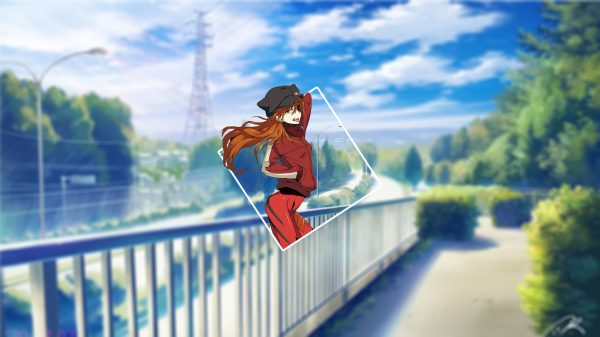 Asuka Langley Soryu, Neon Genesis Evangelion, picture-in-picture Manga 4K