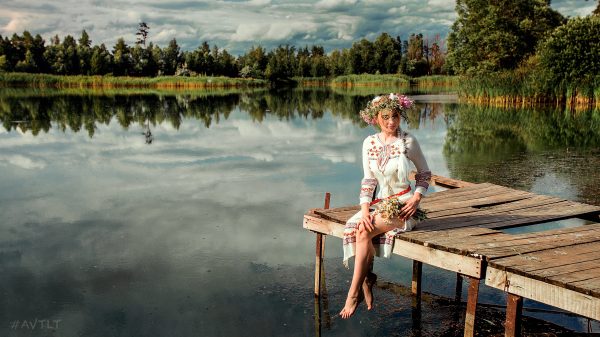 Sitting, women, Alena Turcan Women 4K