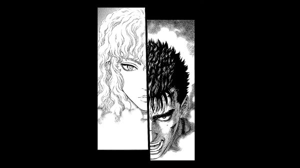 Berserk, Guts (Berserk), Griffith (Berserk) Simple Background 4K