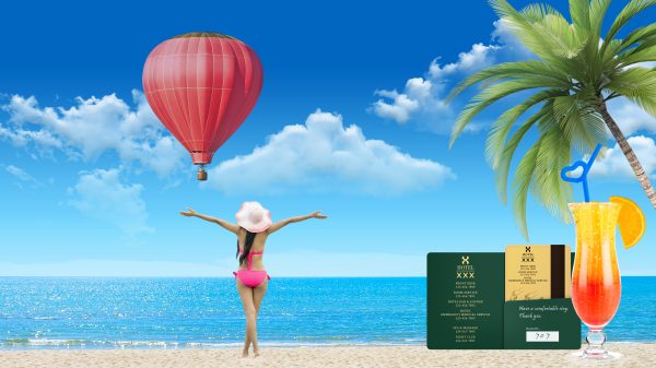 Vacation, summer, hot air balloons Women 4K