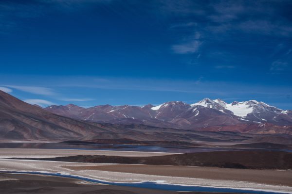 Breathtaking view of Andes mountains with snow-capped peaks in San Fernando del Valle de Catamarca, Argentina. Nature 4K