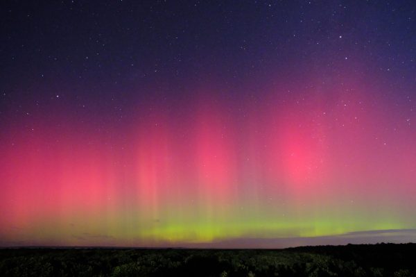 Capture of the vibrant southern lights over the serene landscape of Blind Bight, Australia. Espace 4K