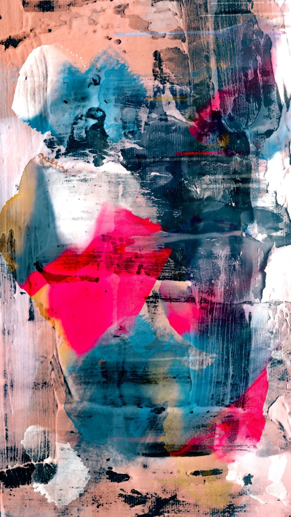Colorful abstract expressionist painting with bold strokes and vibrant contrasts. Mobile 4K