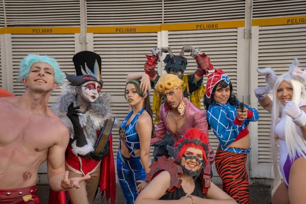 Colorful cosplay characters enjoying Buenos Aires anime convention. Manga 4K