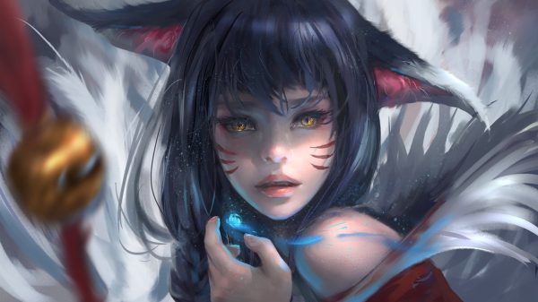 Digital art, Ahri (League of Legends) Gaming 4K