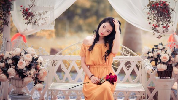 Women, Asian, sitting Women 4K