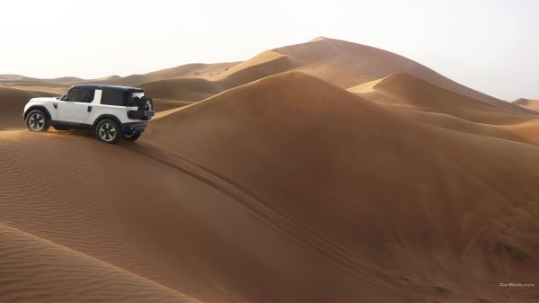 Desert, dunes, vehicle Geek 4K