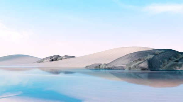 Beach, dunes, sky Geek 4K