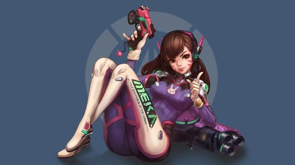 D.Va (Overwatch), Overwatch, simple background Simple Background 4K