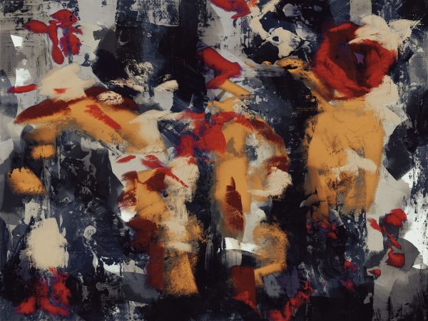Dynamic abstract expressionist artwork with bold colors and textures. Abstrait 4K