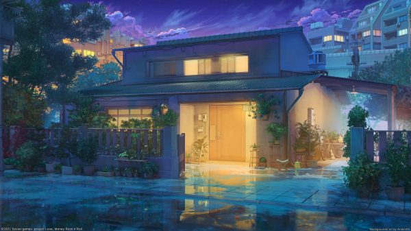 Environment, anime, lights Anime 4K