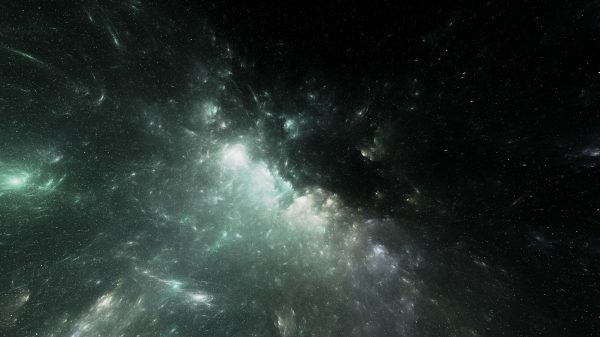 Ethereal image of a colorful nebula set against the vast starry cosmos. Espace 4K