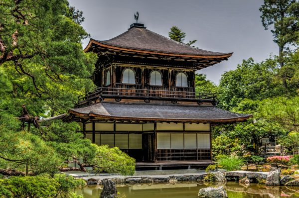 Explore the serene beauty of Ginkaku-ji Temple's Zen garden in Kyoto, Japan. Anime 4K