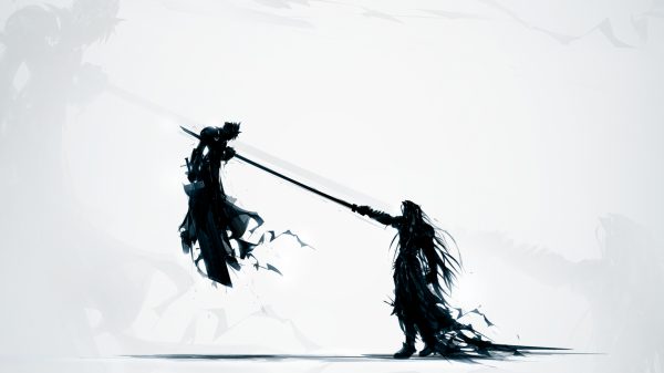 Final Fantasy (series), Cloud Strife, Sephiroth Simple Background 4K