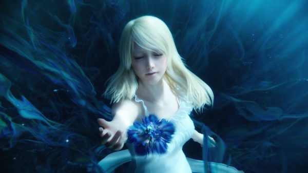 Final Fantasy XV, Lunafreya Nox Fleuret, blue flowers Gaming 4K