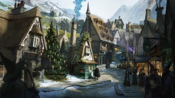 Harry Potter, Hogwarts, fantasy art Geek 4K