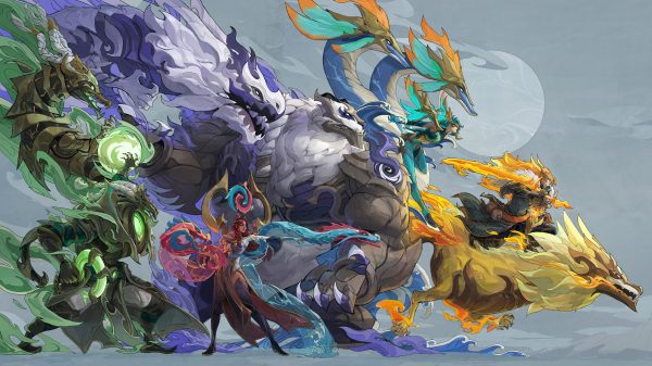 Artwork, colorful, gray background Gaming 4K