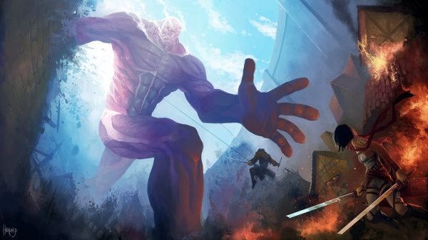 Low-angle, anime, Shingeki no Kyojin Manga 4K