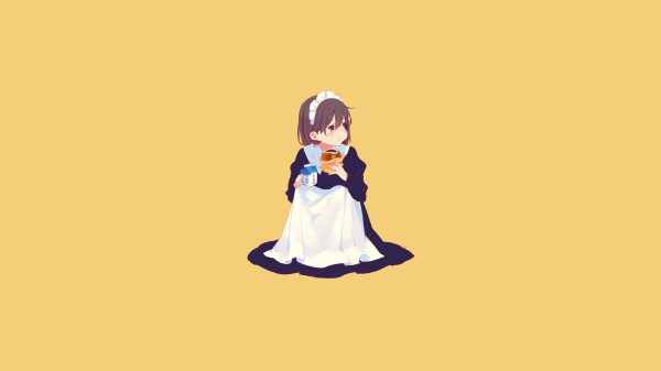 Anime, manga, simple background Anime Girls 4K