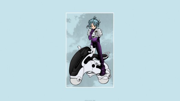 Short hair, blue hair, manga Anime Girls 4K