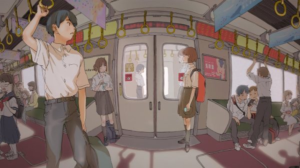 Anime, manga, subway Anime Girls 4K