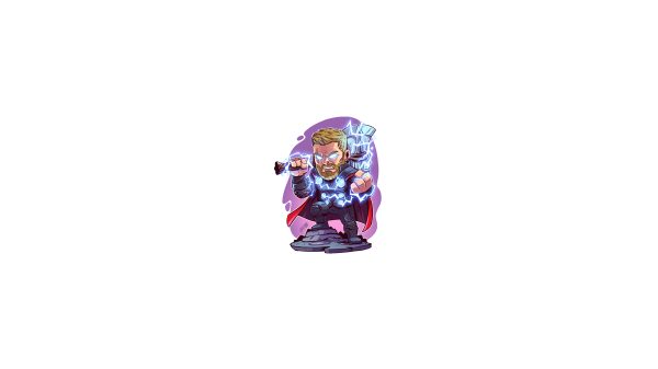 Marvel Cinematic Universe, chibi, minimalism Geek 4K