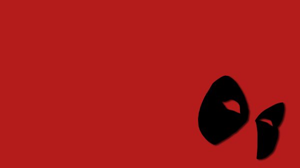 Mask, minimalism, red background Geek 4K