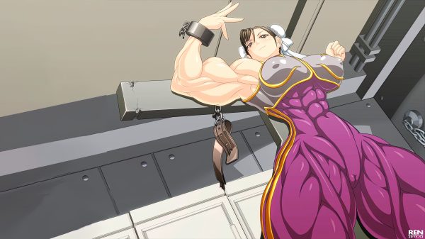 Muscles, muscular, 6-pack Anime Girls 4K