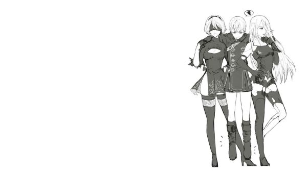 Nier: Automata, 2B (Nier: Automata), A2 (Nier: Automata) Simple Background 4K