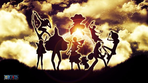 One Piece, clouds, silhouette One Piece 4K