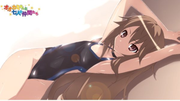 Ookami-san to Shichinin no Nakama-tachi, school swimsuits, anime Anime 4K