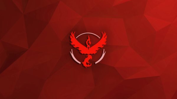 Digital art, logo, red background Manga 4K