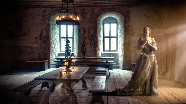 Room, interior, women Women 4K