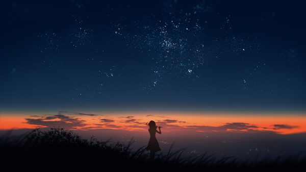 Scenery, anime, sky Anime 4K
