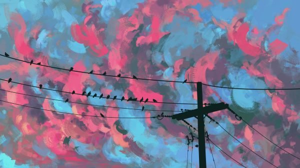 Scenery, skyscape, sky Anime 4K