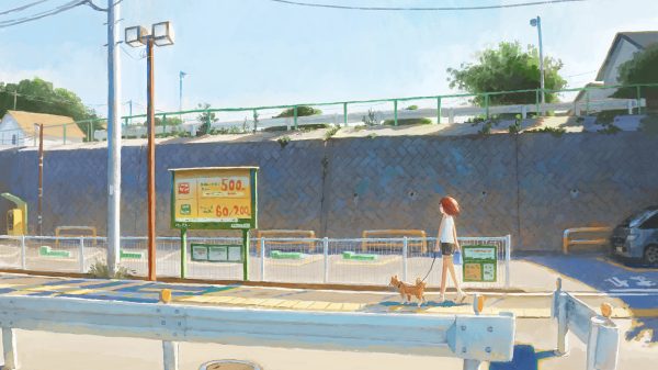 Scenery, town, city Anime 4K