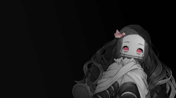 Selective coloring, black background, dark background Manga 4K