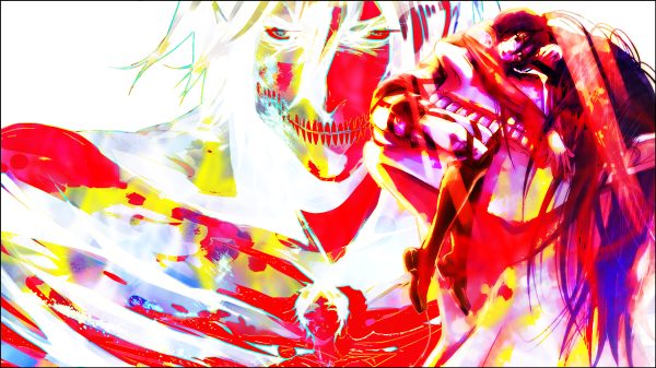 Shingeki no Kyojin, Eren Jeager, psychedelic Manga 4K