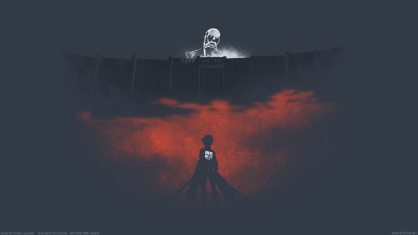 Shingeki no Kyojin, minimalism, Eren Jeager Manga 4K