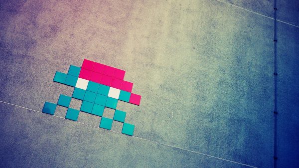 Space Invaders, square, fan art Video Game Art 4K
