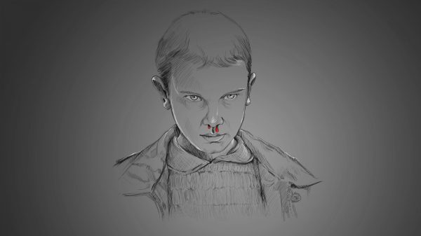 Stranger Things, drawing, blood Geek 4K