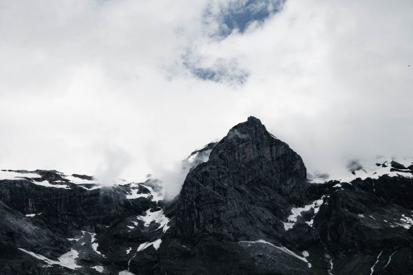 Stunning view of rugged mountain peaks and clouds in Sixt-Fer-à-Cheval, France. Nature 4K