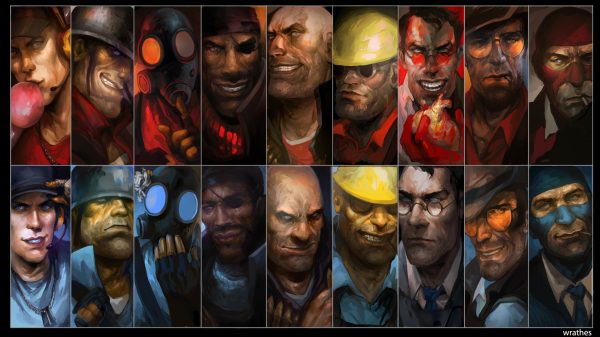 Team Fortress 2, collage, video game art Video Game Art 4K
